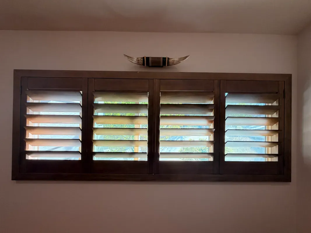 Custom wood blinds in modern Calabasas interior
